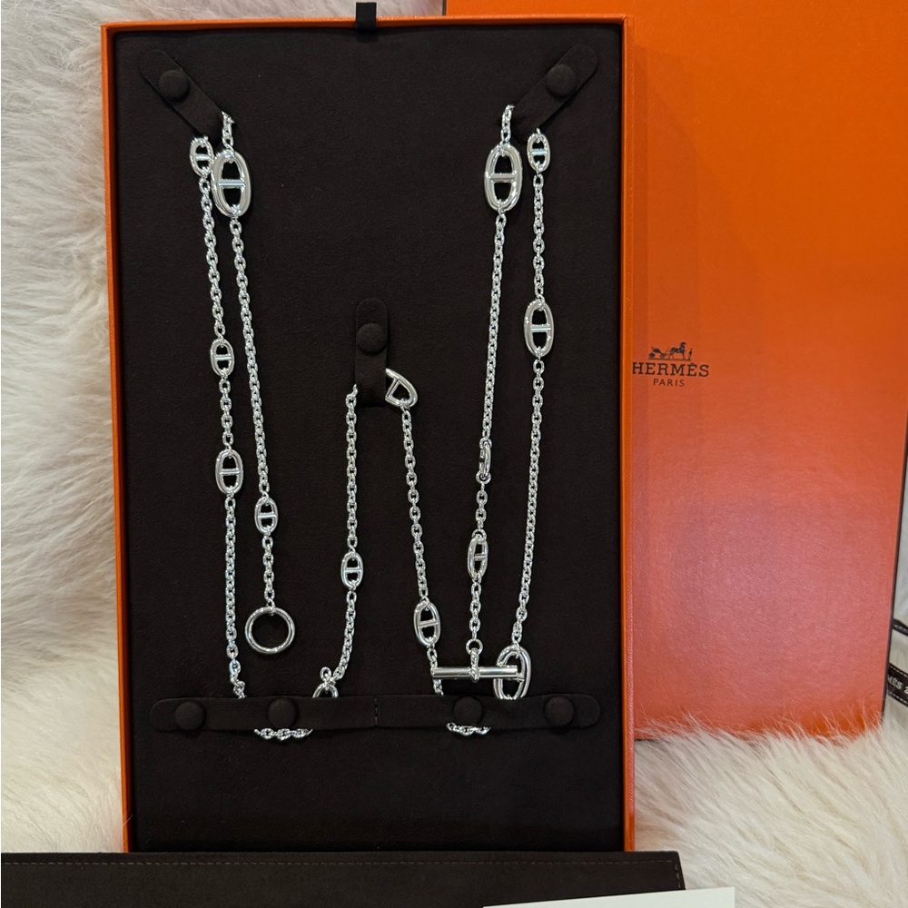 Hermes Silver Modern Chain Necklace (SOLD)